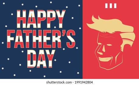 Happy Father's Day Appreciation American Text with silhouette dad.