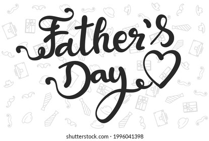 Happy Father's Day, appreciation Vector Text  Background, hand drawn lettering phrase flyers, Marketing