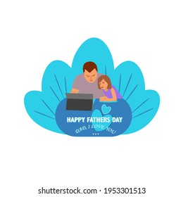 happy fathers day art illustration 