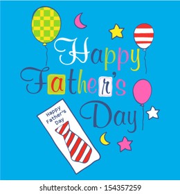 Happy Father's day artwork design with tie and balloons