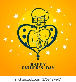 happy fathers day attractive yellow background design