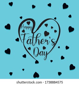 Happy Father's Day Awesome Typography Design In A Hart Vector