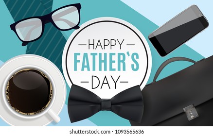 Happy Fathers Day Background. Best Dad Vector Illustration EPS10