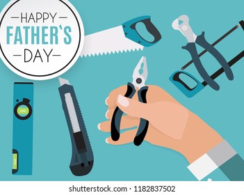 Happy Fathers Day Background. Best Dad Concept Template Collection Set Vector Illustration. EPS10