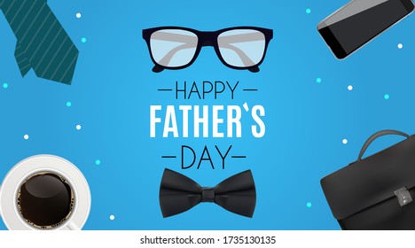 Happy Fathers Day Background. Best Dad Vector Illustration EPS10