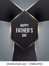 Happy Father's Day Background with Black Tie For Poster, Banner, or Greeting Card