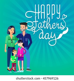 Happy fathers day background. Calligraphy lettering illustration