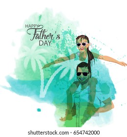 Happy fathers day , Fathers day background design ,Fathers day greeting card .