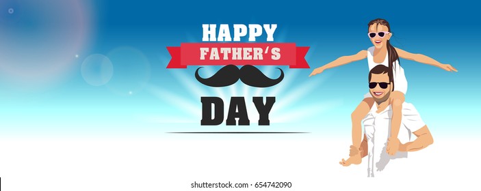 Happy fathers day , Fathers day background design ,Fathers day greeting card .