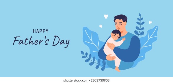 Happy Father's Day background. Flat vector illustration.