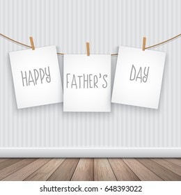 Happy Father's Day background with hanging cards