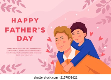 happy fathers day background illustration banner poster