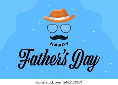 happy father's day background illustration in flat style