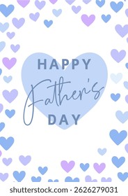 Happy Fathers Day background with a pastel hearts design 
