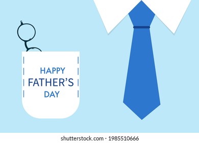 Happy father's day. Background. Shirt and tie. Vector graphics