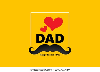 Happy Father's Day background vector illustration. Best Dad with moustache greeting card poster or invitation