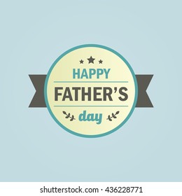 Happy Father's day badge illustration in flat style