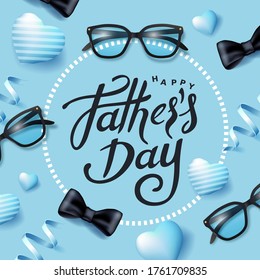 Happy Fathers Day banner background.Promotion and shopping template.Happy Fathers Day calligraphy.