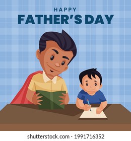 Happy father's day banner design template.