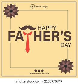 Happy father's day banner design template.