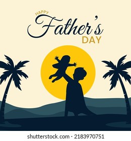 Happy father's day banner design template.