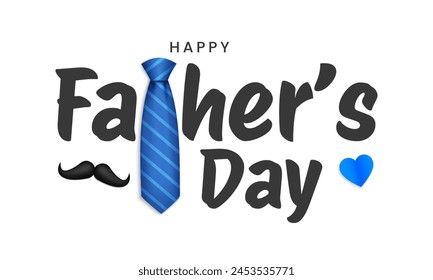 Happy fathers day banner design. Father's day greeting text background. Vector illustration
