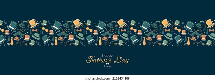 Happy Father's Day banner. Flat vector illustration.