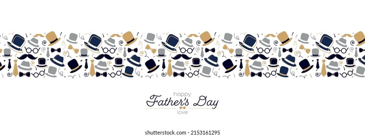 Happy Father's Day banner. Flat vector illustration.