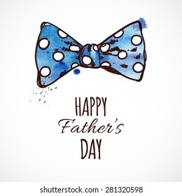 Happy Father's Day Banner, flyer or poster design with hand drawn bow-tie. Vector illustration