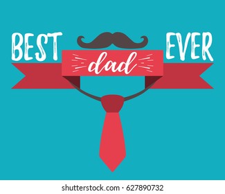 Happy Father's Day banner and giftcard. Best Dad Poster Sign on Background. Vector Illustration.