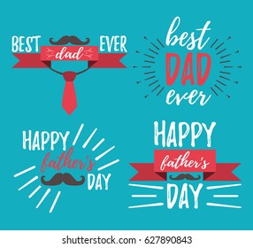 Happy Father's Day banner and giftcard. Best Dad Poster Sign on Background. Vector Illustration.