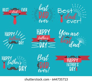 Happy Father's Day banner and giftcard. Best Dad Poster Sign on Background. Vector Illustration.