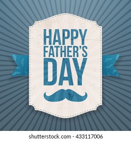 Happy Fathers Day Banner with greeting Ribbon