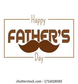 Happy fathers day banner with a mustache - Vector