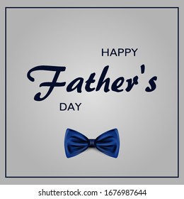 Feliz Día del Padre. Cartel, afiche, postal, tarjeta de felicitación con corbata azul realista y texto sobre fondo degradado aislado