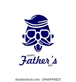 Happy Father's Day Banner and Social Media Post Template Design. Father's Day design with Men Illustration and text. Editable EPS file.