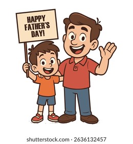 Happy Father's Day Banner and Social Media Post Template Design. Father's Day design with Men Illustration and text. Editable EPS file.