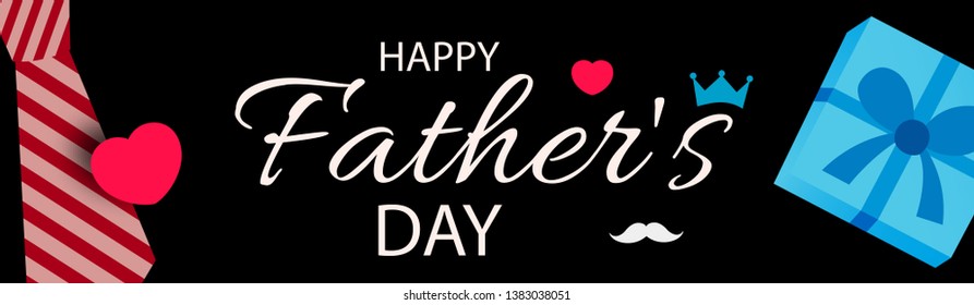 Happy Father's Day Banner, Vector Illustration.