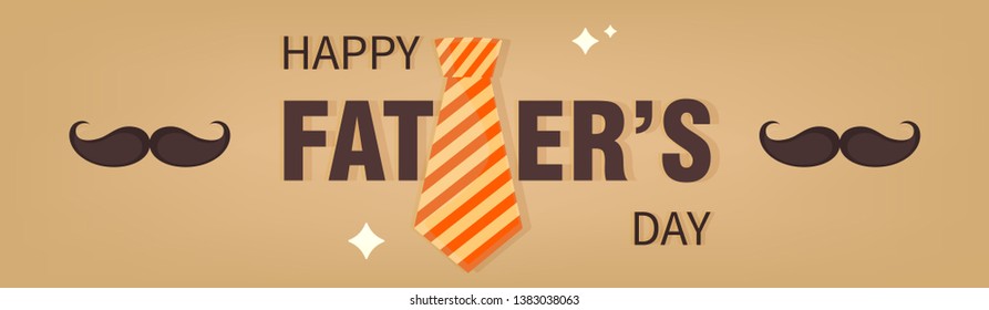 Happy Father's Day Banner, Vector Illustration.