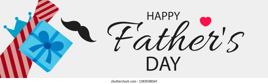 Happy Father's Day Banner, Vector Illustration.
