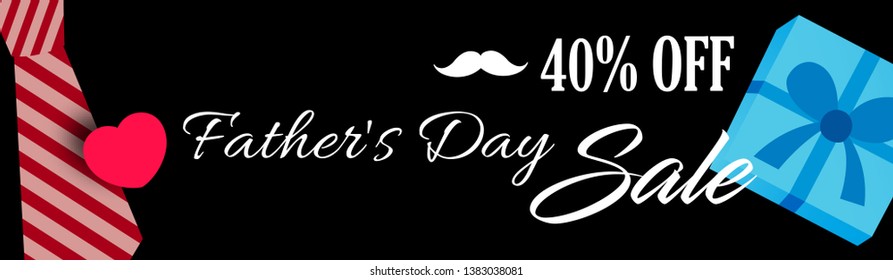 Happy Father's Day Banner, Vector Illustration.