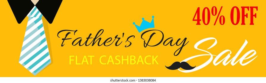 Happy Father's Day Banner, Vector Illustration.