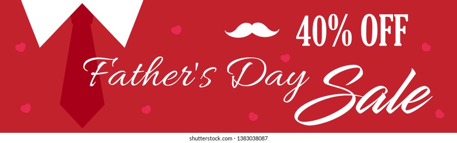 Happy Father's Day Banner, Vector Illustration.