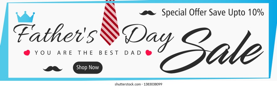 Happy Father's Day Banner, Vector Illustration.