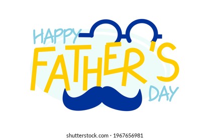 Happy Father's Day banner. Vector greeting card.