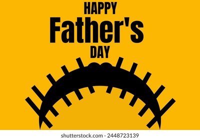 Happy Father's Day Banner Vector. Black lettering gold yellow color background card.