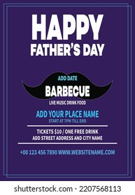 happy father's day barbecue party poster flyer social media post design