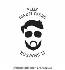 Happy Father's Day. bearded father. father beard illustration. simple vector for happy father's day. happy father's day at el salvador. vector illustration. EPS10