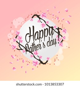 Happy Father's day, beautiful greeting card with flower background