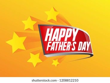 happy father's day, beautiful greeting card background, poster or banner with prize banner or or neon box theme. design vector illustration